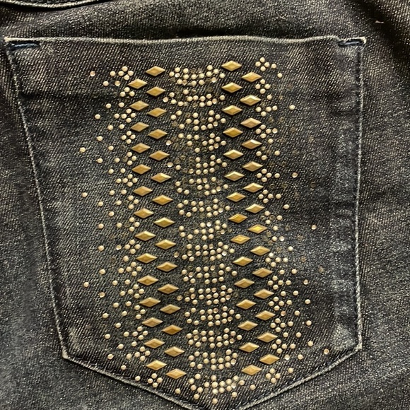 GUESS 1981 LA BRITTNEY SKINNY women’s embellished back pockets distressed jeans - Picture 8 of 13